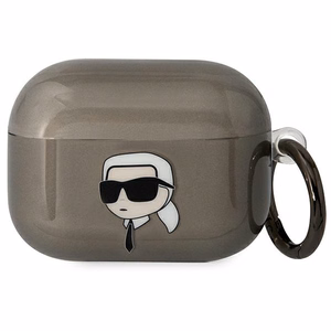 Karl Lagerfeld KLAPHNIKTCK musta suojus AirPods Pro:lle Karlin pää