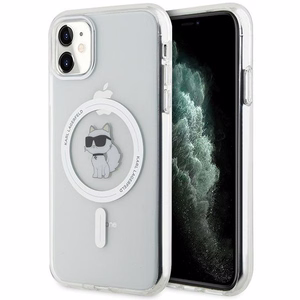 Karl Lagerfeld IML Choupette MagSafe suojakuori iPhone 11 / Xr:lle - läpinäkyvä
