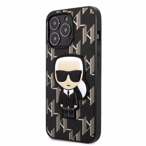 Karl Lagerfeld KLHCP13LPMNIKBK iPhone 13 Pro / 13 6.1" kovakuori musta/musta Monogram Ikonik Patch