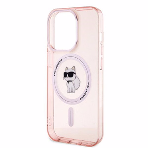 Karl Lagerfeld IML Choupette MagSafe Suojakuori iPhone 14 Prolle - vaaleanpunainen