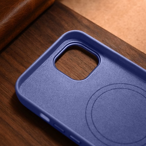 iCarer Case Leather Cover Genuine Leather iPhone 14 Plus Light Purple (MagSafe Compatible)