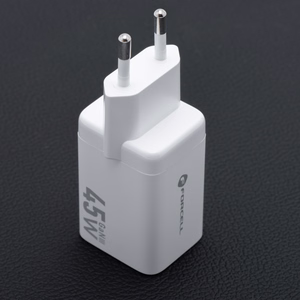 Puhelinlaturi Forcell F-Energy Mini GaN III 2 x USB C PD QC4.0 45W VT-36B valkoinen