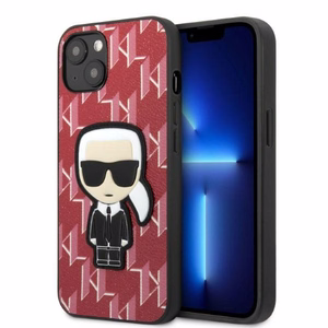 Karl Lagerfeld KLHCP13SPMNIKPI iPhone 13 mini 5.4 kovakuori punainen/punainen Monogram Ikonik Patch