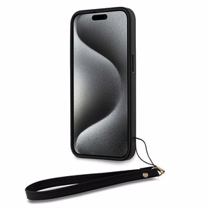 DKNY Wrist Strap Stock Logo Suojakuori iPhone 15 Pro Max:lle - Musta