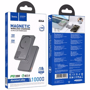 Varavirtalähde Power Bank Hoco Q26A PD20W Magnetic 10000 mAh musta