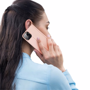 Dux Ducis Skin Pro Kirjahylly tyyppinen kotelo iPhone 13 Pro vaaleanpunainen