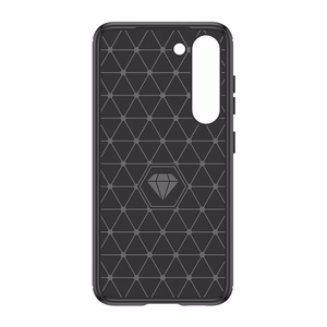 Carbon Case joustava silikoninen hiilikuitukuori Samsung Galaxy S23+:lle - musta