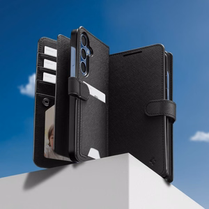 Spigen Wallet S Suojakuori Samsung Galaxy S25+:lle - musta