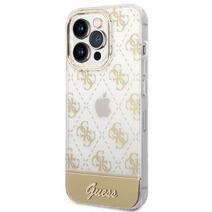 Guess GUHCP14XHG4MHG iPhone 14 Pro Max 6.7 "kulta / kulta hardcase 4G Pattern Script