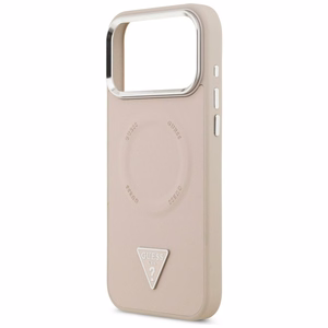 Guess MagSafe Suojakuori iPhone 17 Pro:lle GUHMP17LPSDTSCMP (PU Triangle Logo) - Vaaleanpunainen