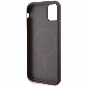 Guess 4G Ring Classic Logo MagSafe Suojakuori iPhone 11:lle - ruskea