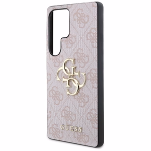 GUESS Big 4G Logo Classic Logo Suojakuori Samsung Galaxy S25 Ultra Vaaleanpunainen