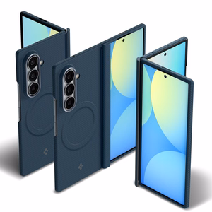 Spigen AirSkin Aramid MagFit MagSafe suojakuori mallille Samsung Galaxy Z Fold 8 Ultra – tummansininen