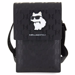 Karl Lagerfeld Suojakuori KLWBSAKHPCK Handbag - Musta Saffiano Monogram Choupette