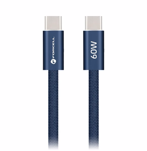 Kaapeli USB-C - USB-C Forcell F-Energy QC4.0 PD 3A 60 W Cafule Color 1,2 m ACYH23 tummansininen