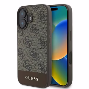 Guess 4G Bottom Stripe Suojakuori iPhone 16 Plus 6.7":lle - Ruskea