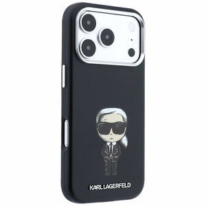 KARL LAGERFELD -kotelo mallille IPHONE 18 Pro/ 17 Pro MagSafe-yhteensopiva (Smooth Ikonik Sketch) (väri: musta)