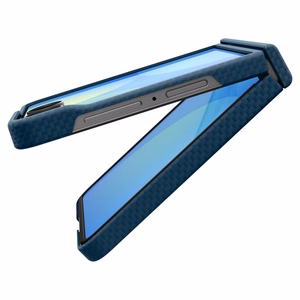 Spigen AirSkin Aramid MagFit MagSafe suojakuori mallille Samsung Galaxy Z Flip 8 – tummansininen