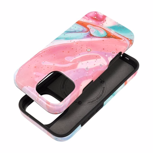 Suojakuori iPhone 16 PRO MAX:lle Forcell F-Protect Mirage yhteensopiva MagSafe Military Drop-Test pink marble