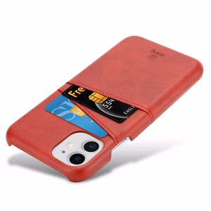 Crong Neat Cover suojakuori laitteelle iPhone 11 Pro, korttitaskuilla, punainen