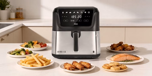 TEESA DIGITAL AIR FRYER XXL -kiertoilmakypsennin, 8 l, 1700 W, suuri kulho, ohjelmat, lämpimänäpito