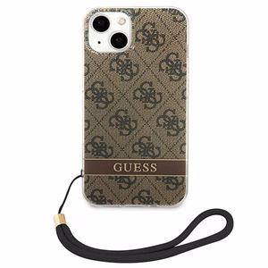 Guess GUOHCP14MH4STW iPhone 14 Plus 6.7 "ruskea / ruskea kovakotelo 4G Tulosta hihna