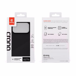 Crong Color Cover Magnetic MagSafe suojakuori iPhone 17 Pro -laitteelle, musta