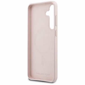 Karl Lagerfeld Silicone Karl & Choupette Heads MagSafe Case for Samsung Galaxy S25 FE - Pink