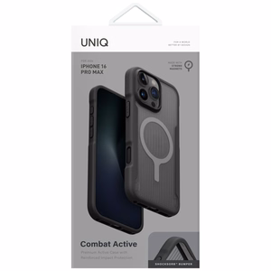 Uniq Combat Active Magclick Lataus Suojakuori iPhone 16 Pro Max:lle - Musta