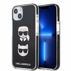 Karl Lagerfeld Karl&Choupette Head kotelo iPhone 13:lle - Musta