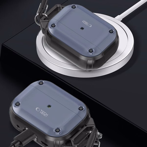 Tech-Protect Rough Hook Suojakuori karabiinilla Apple AirPods Pro 1 / 2:lle - sininen