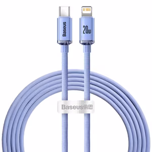 Baseus Crystal Shine USB-C - Lightning kaapeli 2 m 20W (violetti)