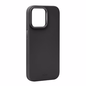 Puro Icon Mag Pro Silikoninen Suojakuori MagSafella ja metallipainikkeilla iPhone 15 Pluslle - Musta