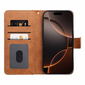 Läppäsuojakuori iPhone 16 PLUS -lle Jeans Book harmaa