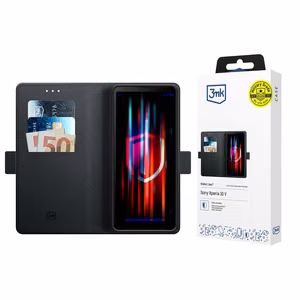3mk Wallet Case Sony Xperia 10 V:lle - Musta