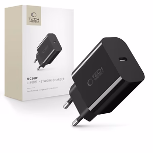 Tech-Protect NC20W USB-C 1-portti PD20W Seinälaturi - Musta