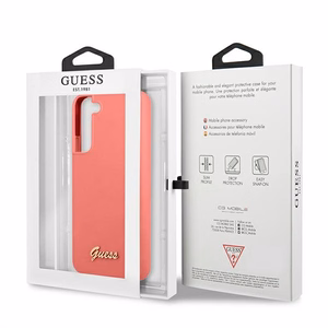 Guess GUHCS22MLSLMGFU S22+ S906 fuksia/fuksia kotelo Silikoni Script Metal Logo Silikoni Script Metal Logo