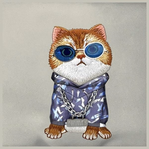 Nimmy Crossbody Glasses Cool Cat olkalaukku - harmaa