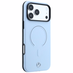 Mercedes 3D MagSafe nahkainen suojakuori malleille iPhone 18 Pro Max / 17 Pro Max, sininen