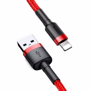 Baseus Cafule USB Lightning -kaapeli 2,4A 0,5m punainen