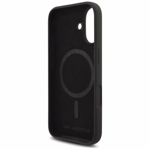 Karl Lagerfeld Silikoninen Karl&Choupette Ring MagSafe Suojakuori iPhone 17:lle - Musta