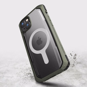 Raptic X-Doria Secure Case iPhone 14 Plus MagSafe panssaroitu suojus vihreä