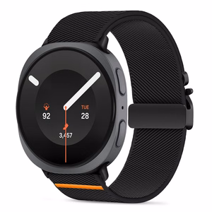 Tech-Protect Nylon Clasp -ranneke mallille Samsung Galaxy Watch 40/44/46 mm – musta