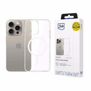 3mk Clear MagCase Suojakuori Apple iPhone 15 Pro Max:lle - läpinäkyvä