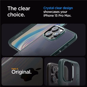 Spigen Ultra Hybrid iPhone 15 Pro Max Suojakuori - Tummanvihrea