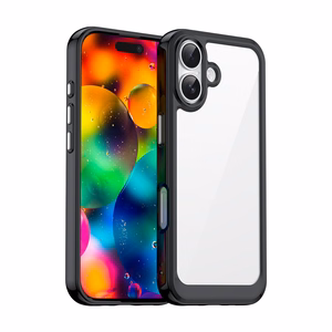 Outer Space iPhone 17 Suojakuori - Musta Läpinäkyvä