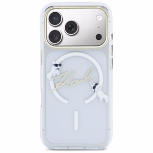 Karl Lagerfeld IML Choupettes Karl Script Logo MagSafe Suojakuori iPhone 17 Pro:lle - Läpinäkyvä