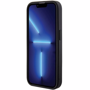 Guess Grip Stand 4G Saffiano Strass Suojakuori iPhone 15 Pro Maxille - musta