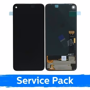 LCD-näyttö yhteensopiva Google Pixel 4A / G025 / musta kehyksellä (Service Pack)