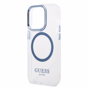 Guess GUHMP14XHTRMB iPhone 14 Pro Max 6.7" sininen/sininen kovakuori Metal Outline MagSafe